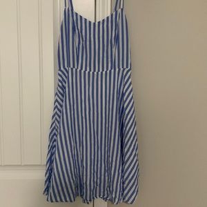 Blue and white stripped dress